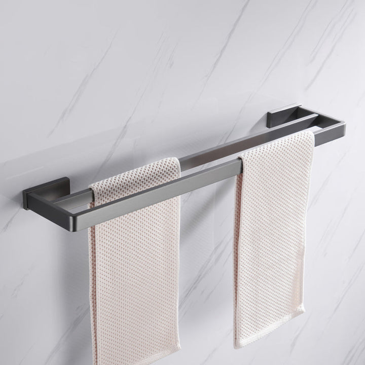 BowLift | Gray 5-piece modern bathroom accessory set made of stainless steel