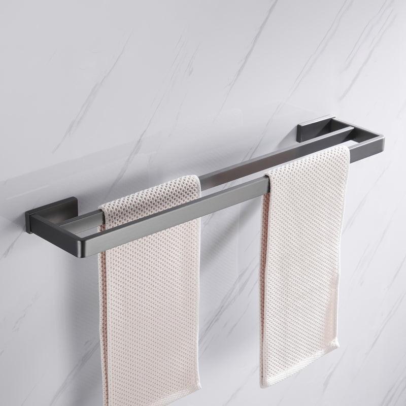 BowLift | Gray 5-piece modern bathroom accessory set made of stainless steel