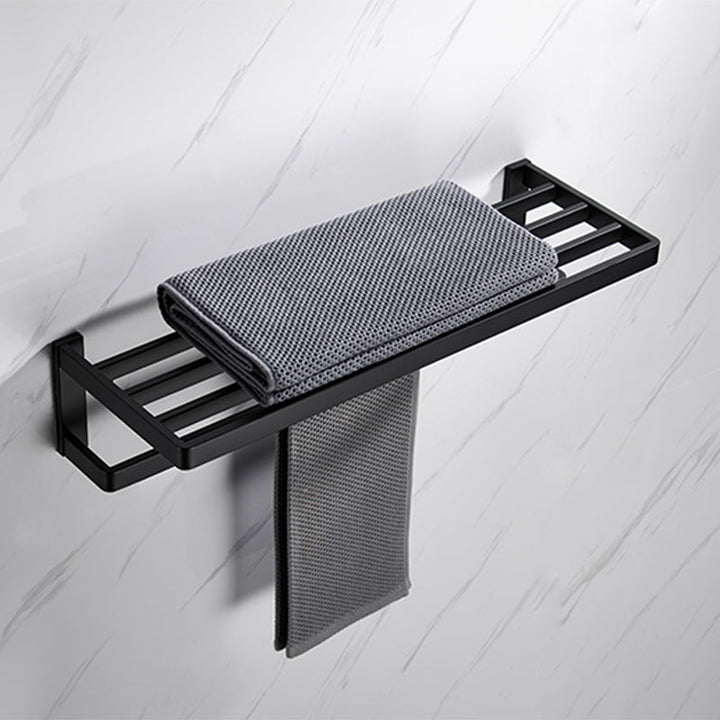 BowLift | Matte Black 5-piece modern bathroom accessory as individual piece or as set with towel bar