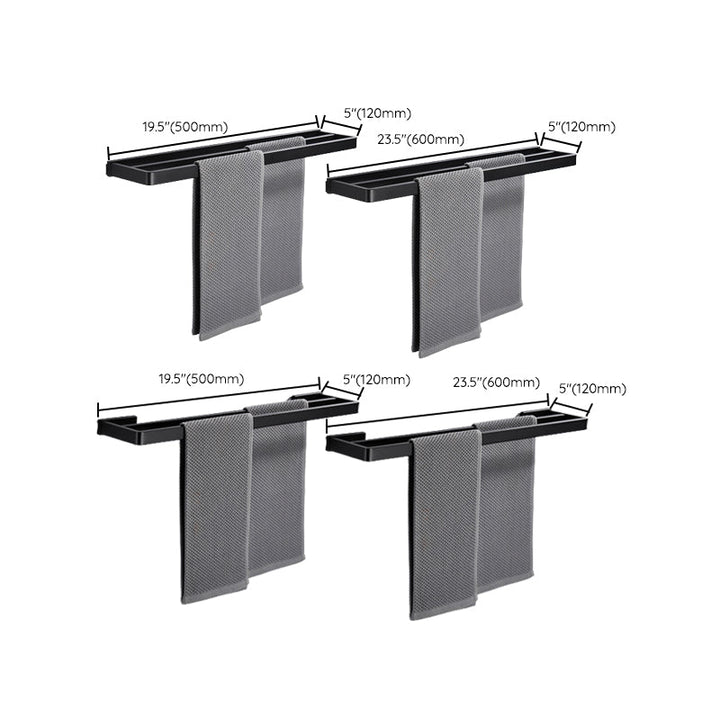 BowLift | Matt Black 5-piece modern bathroom accessory as a single item or as a set with towel bar
