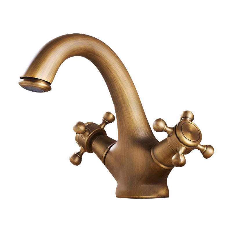 BowLift | Glam Style Copper Tub Faucet Low Arc Deck Mounted Tub Faucet Set
