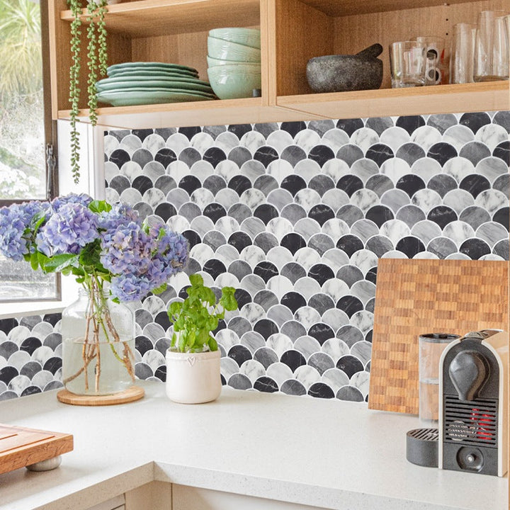 BowLift | Modern Peel and Stick Tiles PVC Fish Scales Peel and Stick Trim