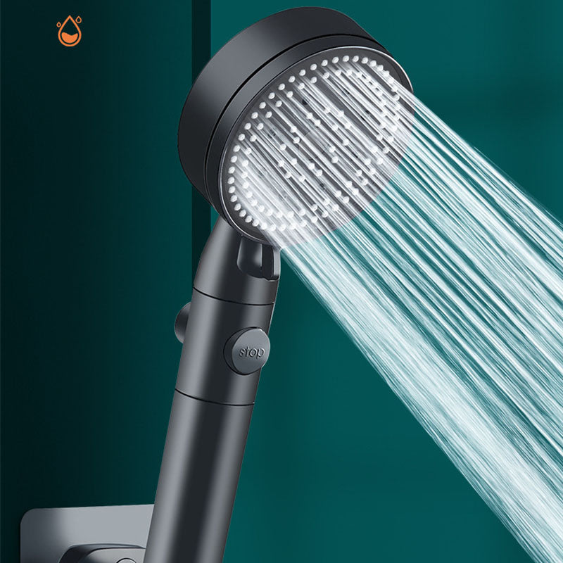 BowLift | Metal Black Shower Head Self-Cleaning Standard Round Hand Shower