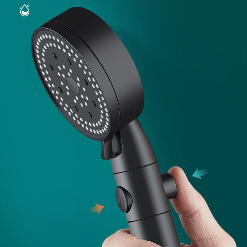 BowLift | Metal Black Shower Head Self-Cleaning Standard Round Hand Shower