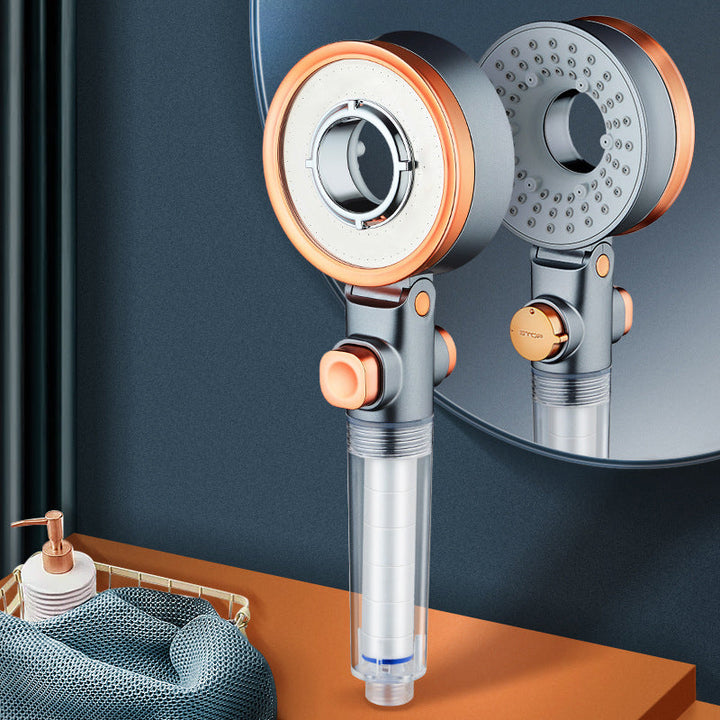 BowLift | Reversible round shower head 3 spray types adjustable water flow handheld shower