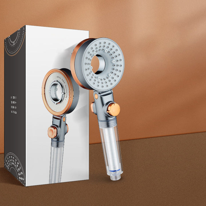 BowLift | Reversible round shower head 3 spray types adjustable water flow handheld shower