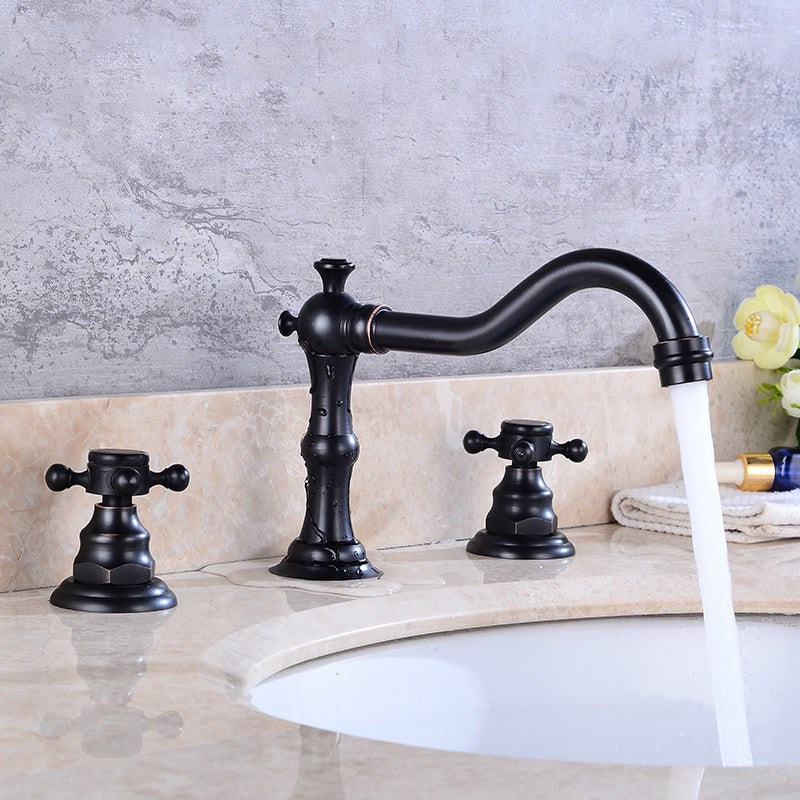 BowLift | European Style Widespread Sink Mixer Brass 2 Handle Bathroom Vessel Mixer with Hoses