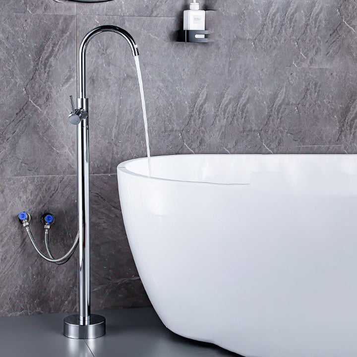 BowLift | Floor Metal Freestanding Bathtub Faucet Swivel Copper Freestanding Faucet