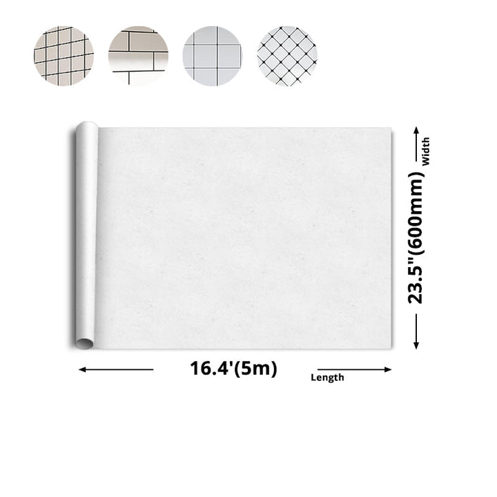 BowLift | White Peel & Stick Tile Mirror Plastic Grid Wallpaper for Kitchen and Bathroom