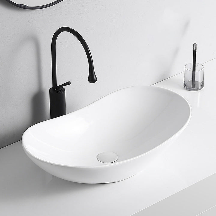 BowLift | Modern Vessel Sink Porcelain Rectangular Vessel Sink (Not Including Faucet)