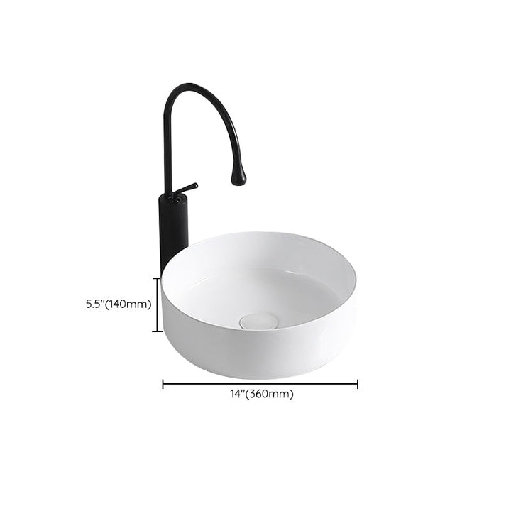 BowLift | Modern Vessel Sink Porcelain Rectangular Vessel Sink (Not Including Faucet)