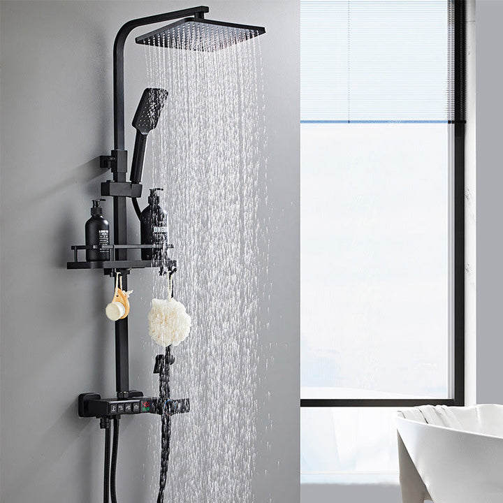 BowLift | Modern Style Brass Shower System Adjustable Spray Pattern Wall Mounted Shower Combination