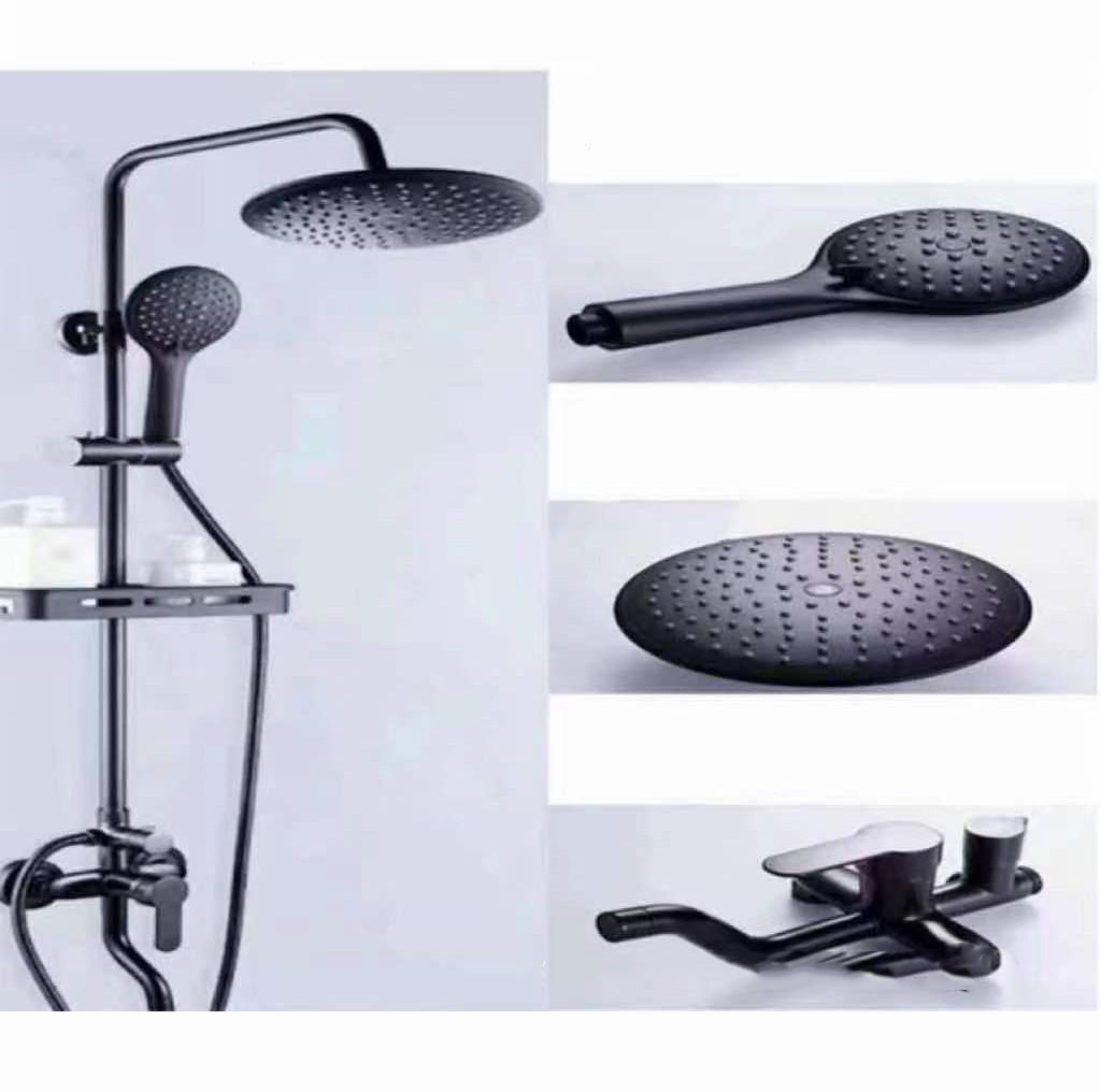 BowLift | Modern Style Brass Shower System Adjustable Spray Pattern Wall Mounted Shower Combination