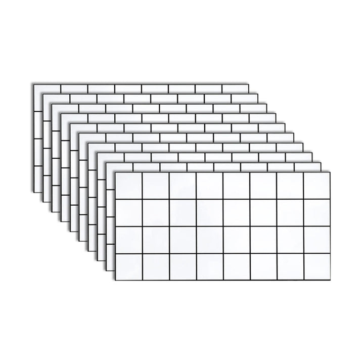 BowLift | PVC Rectangular 10 Pack 12" X 23" Peel & Stick Mosaic Tile Kitchen and Bathroom