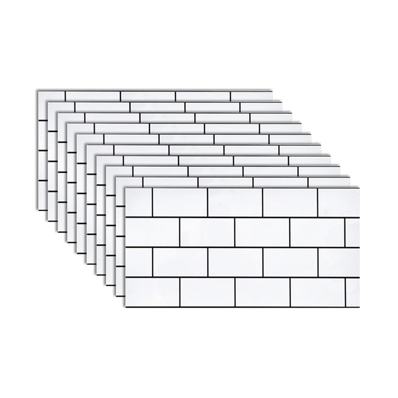 BowLift | PVC Rectangular 10 Pack 12" X 23" Peel & Stick Mosaic Tile Kitchen and Bathroom