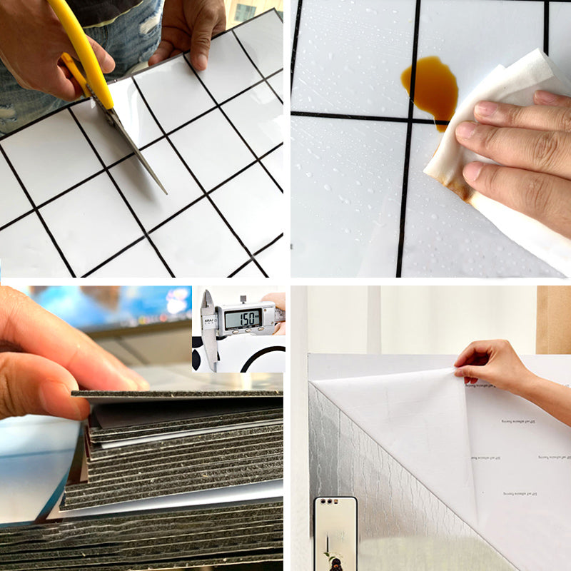 BowLift | PVC Rectangular 10 Pack 12" X 23" Peel & Stick Mosaic Tile Kitchen and Bathroom