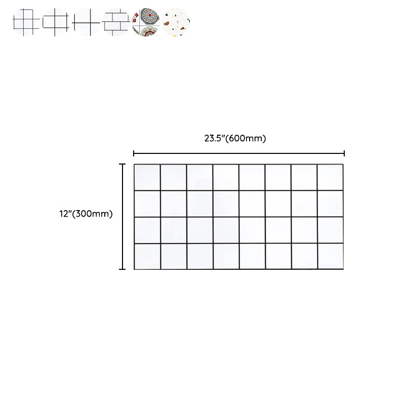 BowLift | PVC Rectangular 10 Pack 12" X 23" Peel & Stick Mosaic Tile Kitchen and Bathroom