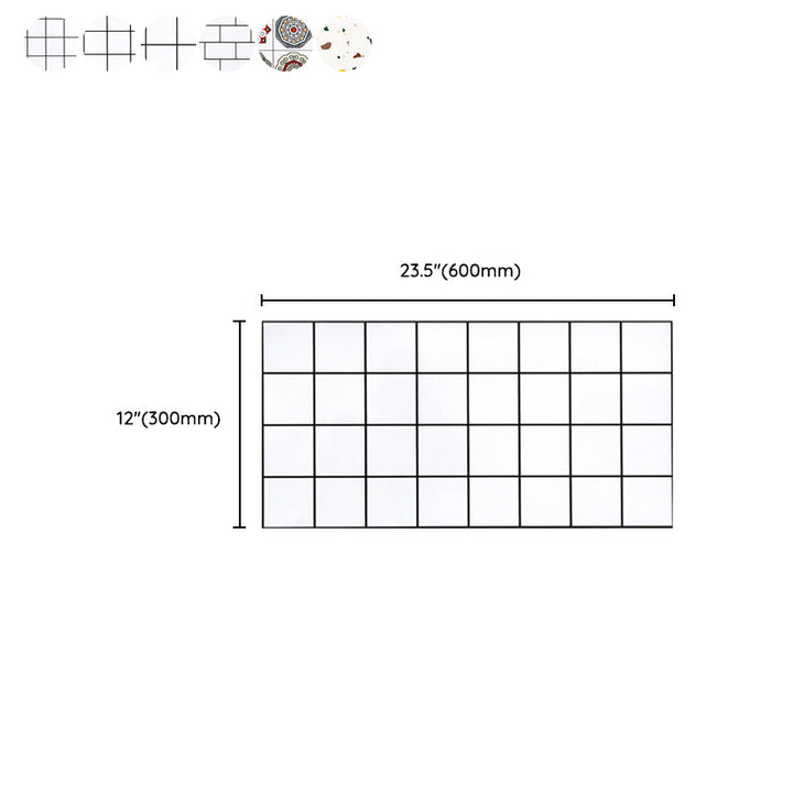BowLift | PVC Rectangular 10 Pack 12" X 23" Peel & Stick Mosaic Tile Kitchen and Bathroom