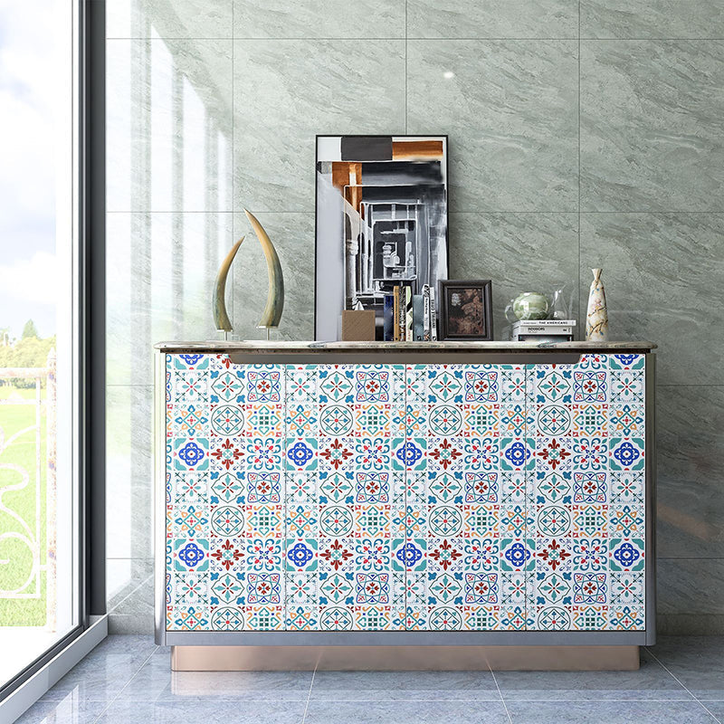 BowLift | Square Print Plastic Peel & Stick Tile Field Tile for Backsplash Wall