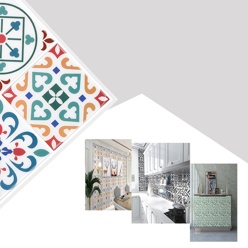 BowLift | Square Print Plastic Peel & Stick Tile Field Tile for Backsplash Wall