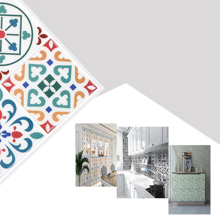 BowLift | Square Print Plastic Peel & Stick Tile Field Tile for Backsplash Wall