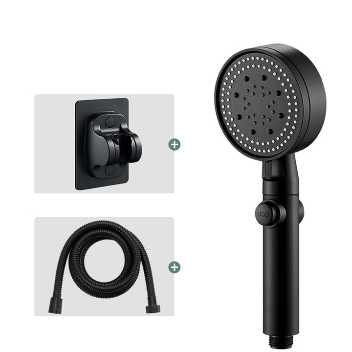BowLift | Round Handheld Showerhead Modern Plastic Head with Self-Cleaning