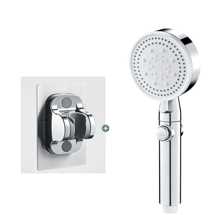 BowLift | Round Handheld Showerhead Modern Plastic Head with Self-Cleaning