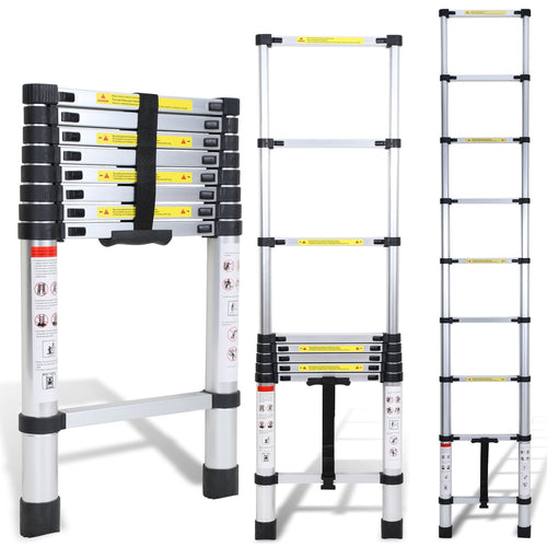 Telescopic Ladder Aluminum Load capacity up to 150kg 2.6m-5m | Bowlift