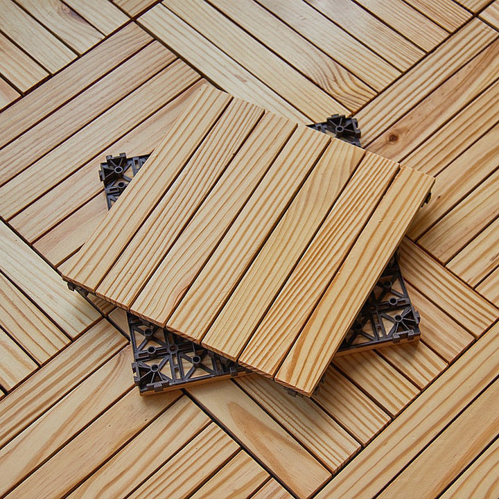 BowLift | 7-Slat Square Wood Terrace Tiles Laying Pattern Outdoor Terrace Tiles