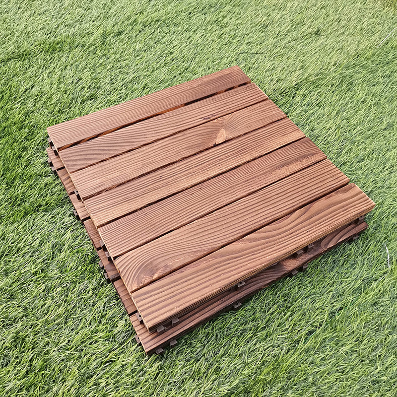 BowLift | 7-Slat Square Wood Floor Tiles Click Installation Outdoor Floor Tiles