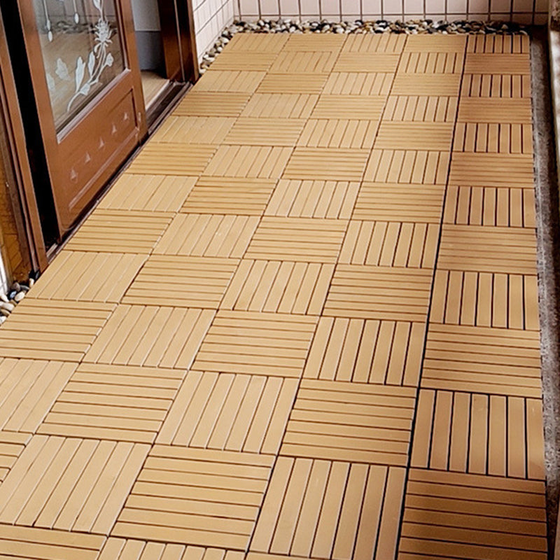 BowLift | Yellow 6-Slat Square Wood Floor Tiles Click System Floor Tiles