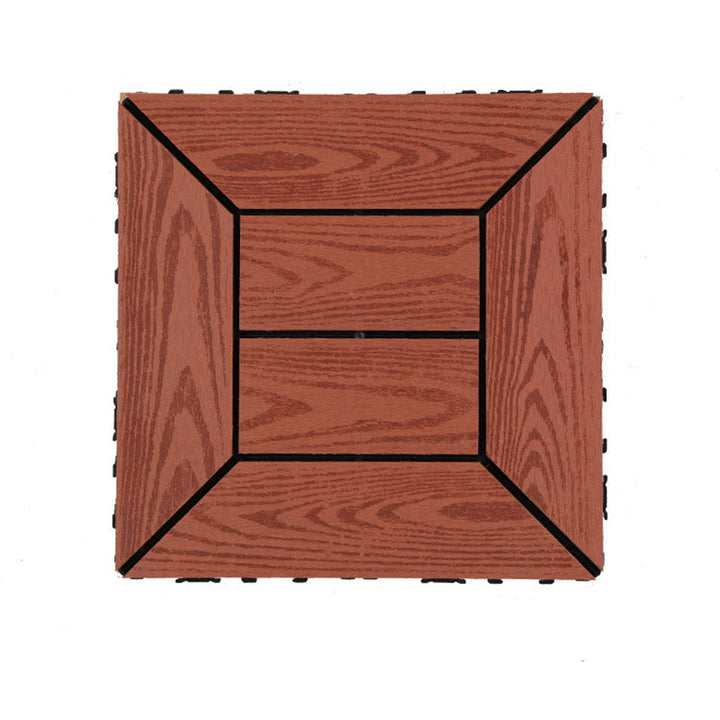BowLift | 12" X 12" PVC 6-Slat Square Patio Tiles Snap Fit Installation Outdoor Floor Tiles