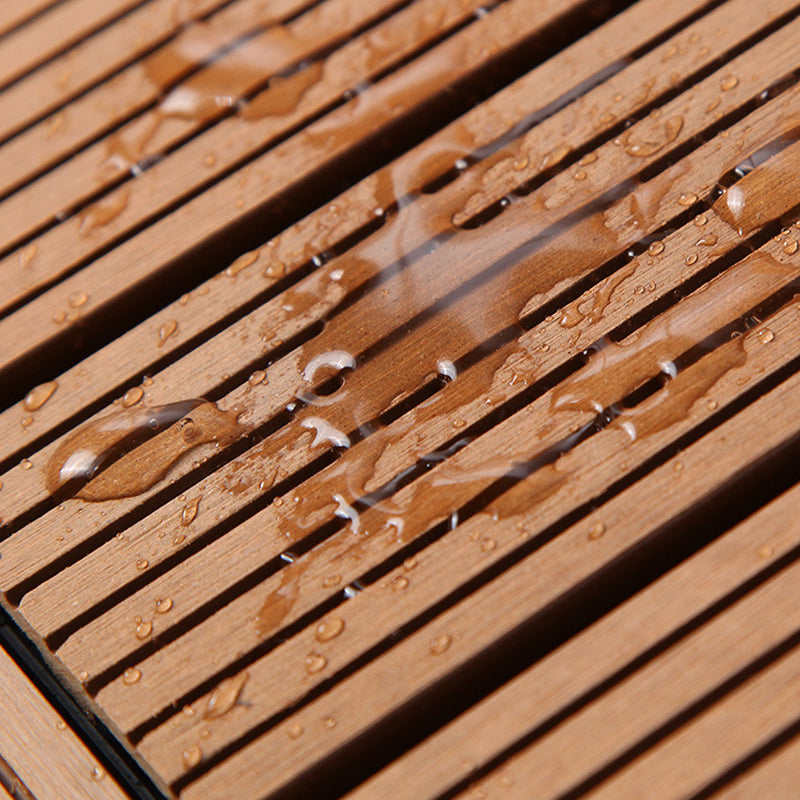 BowLift | 12" X 12" PVC 6-Slat Square Patio Tiles Snap Fit Installation Outdoor Floor Tiles