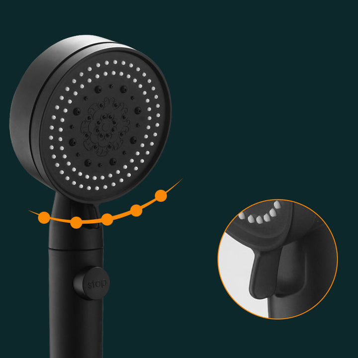 BowLift | Classic Shower Head Adjustable Spray Pattern Round Shower Head in Black