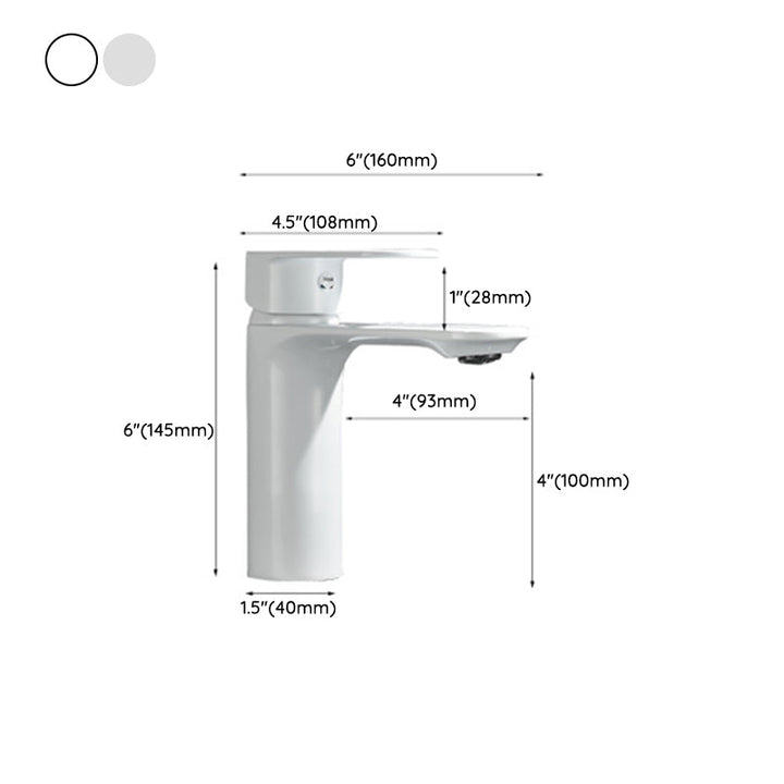 BowLift | Bathroom Sink Faucet Lever Handle Brass Monochrome Bathroom Faucet