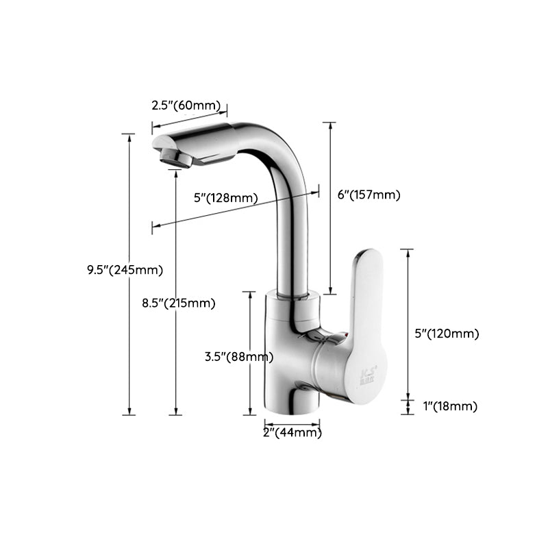 BowLift | Modern Bathroom Faucet Brass Lever Handle Washroom Bathtub Faucet