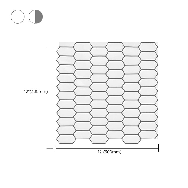 BowLift | Modern Peel & Stick Field Tile PVC Hexagon Mosaic Tile Peel and Stick Back Wall