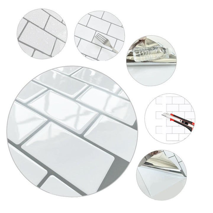 BowLift | Square Peel & Stick Tile Stone Composite Tile for Kitchen Backsplash