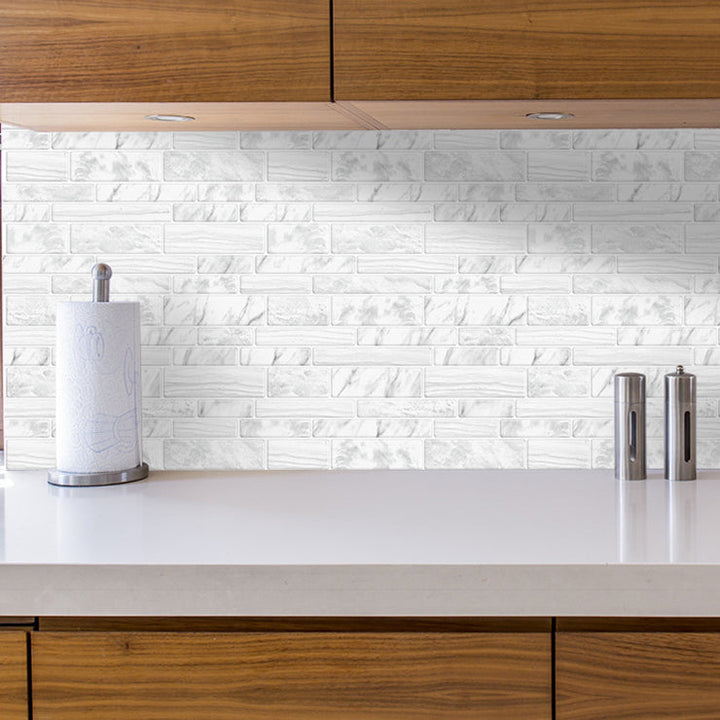 BowLift | Square Peel & Stick Tile Stone Composite Subway Tile for Backsplash Wall