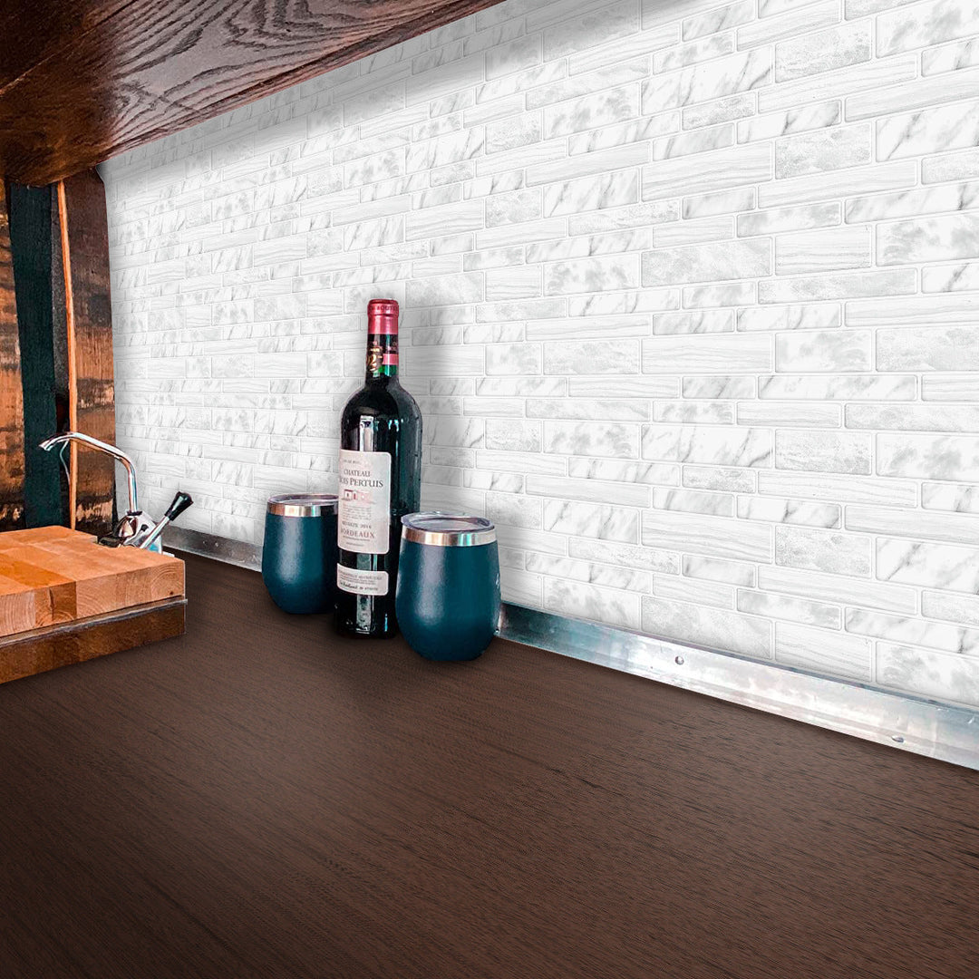 BowLift | Square Peel & Stick Tile Stone Composite Subway Tile for Backsplash Wall
