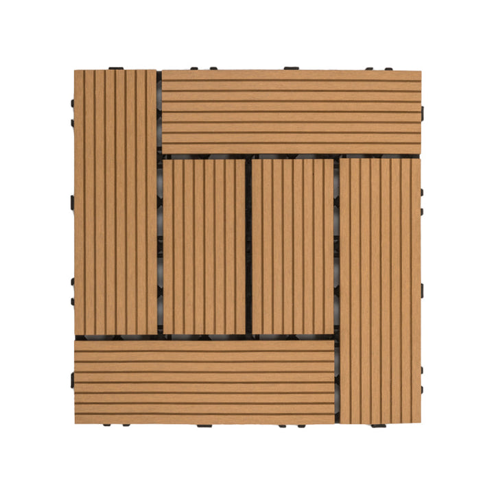 BowLift | 30 cm x 30 cm Square PVC Terrace Tiles Snap Installation Outdoor Floor Tiles