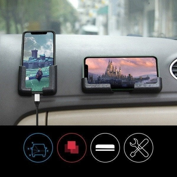 BowLift | Phone Holder Mount | Adjustable Wall & Car Stand | Strong Adhesive | Universal Fit