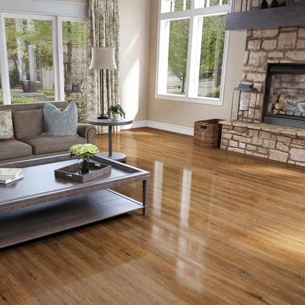 BowLift | Rectangle PVC Floor Covering Peel and Stick Wood Look Smooth Vinyl Flooring