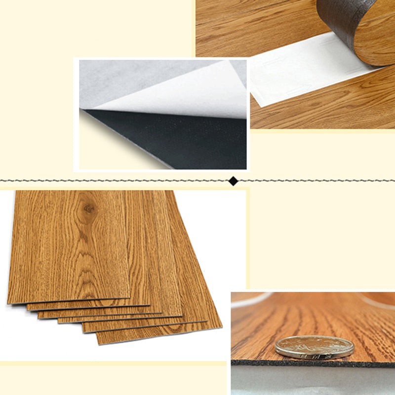 BowLift | Rectangle PVC Floor Covering Peel and Stick Smooth Wood Look Vinyl Flooring