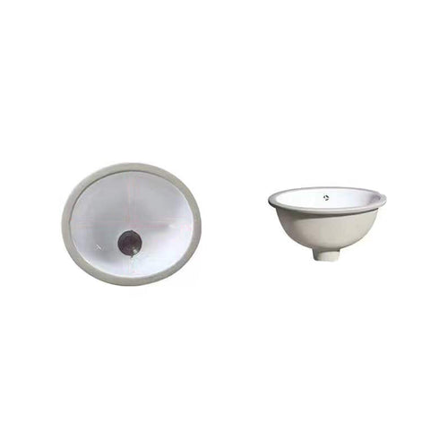 BowLift | Modern Under-Mount Sink Oval Porcelain with Pop-Up Drain Sink