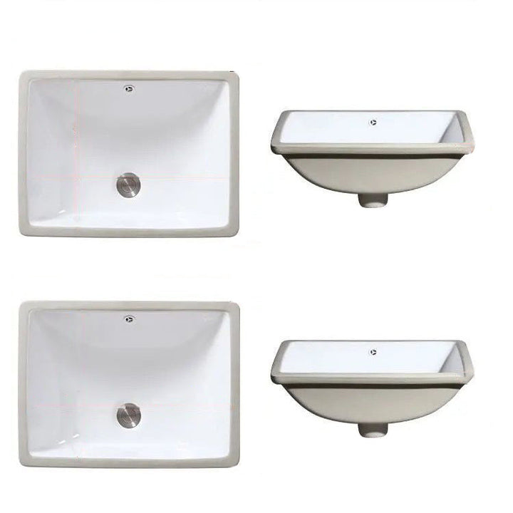 BowLift | Modern Under-mount Sink Oval Porcelain with Pop-Up Drain Sink
