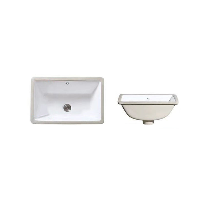 BowLift | Modern Under-Mount Sink Oval Porcelain with Pop-Up Drain Sink
