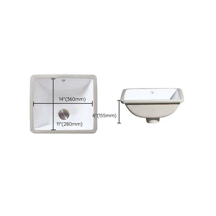 BowLift | Modern Under-Mount Sink Oval Porcelain with Pop-Up Drain Sink