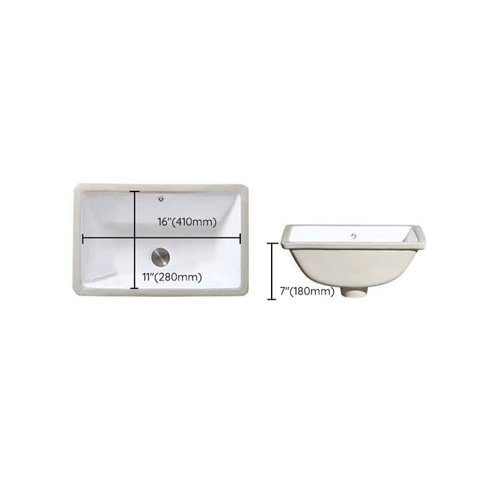 BowLift | Modern Under-Mount Sink Oval Porcelain with Pop-Up Drain Sink