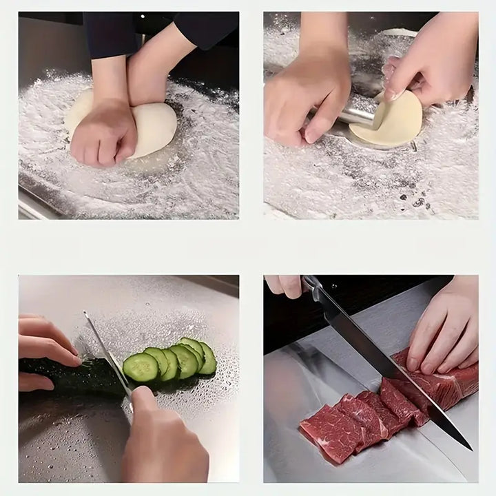 DouBowlifte-sided cutting board made of stainless steel – Non-slip & hygienic | Perfect for the kitchen | Bowlift